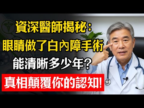 資深醫師揭秘,眼睛做了“白內障手術”,能清晰多少年?真相顛覆你的認知!#健康 #養生 #中老年 #白內障 #眼睛