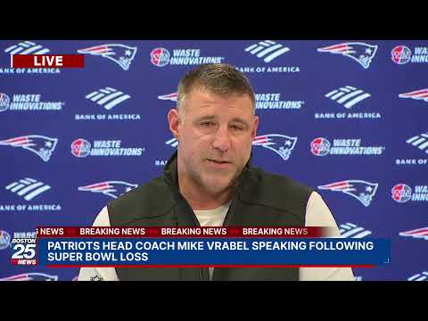 WATCH LIVE: Patriots head coach Mike Vrabel speaking following Super Bowl loss.