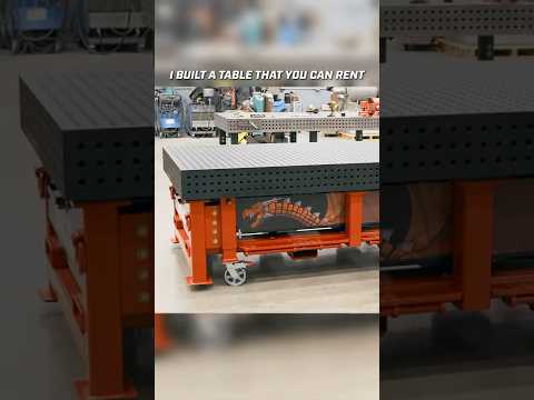 From a basic shipping crate to a fully powder-coated Fireball-Red table system!