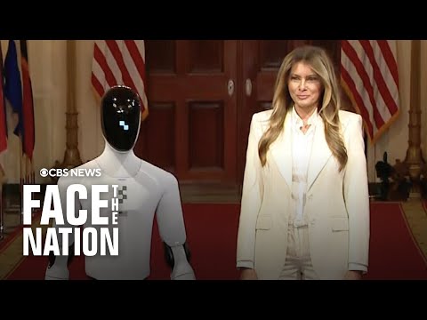 First lady Melania Trump welcomes robot to White House tech summit