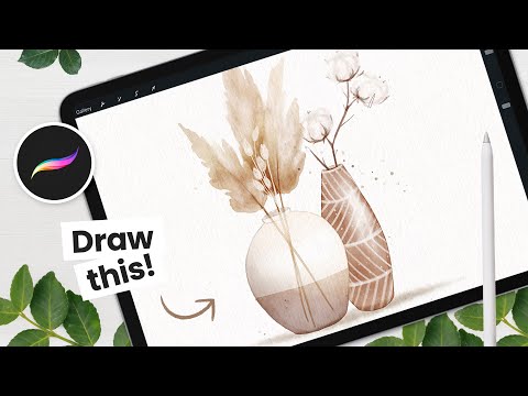 How To Draw: Watercolor Pampas Grass • Cottagecore Procreate Tutorial