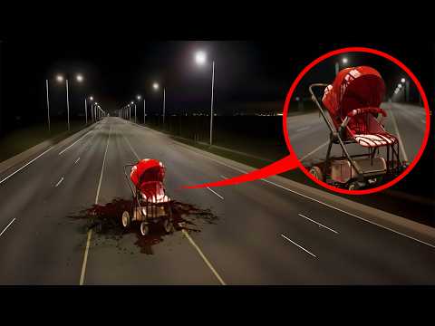 if you see this bloody baby stroller in the middle of the road, run! (it's not safe)