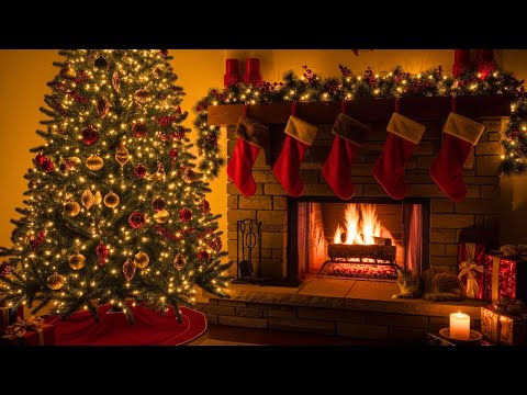 Old Christmas Songs Playlist 🎄 Vintage Christmas Music with Fireplace | Classic Holiday Ambience