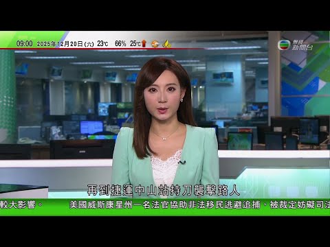 0900 無綫早晨新聞|台北隨機傷人事件|27歲通緝犯擲煙霧彈及持刀斬人 被圍後墮樓亡至少4死|廣州海關破走私孕婦血液集團涉逾十萬份樣本|特朗普不排除跟委內瑞拉開戰 未回應是否推翻委總統馬杜羅|TVB