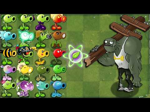 All PEA Plants Level 1 vs Hamster Ball Gargantuar Zombie - Who Will Win? - Pvz 2 Challenge