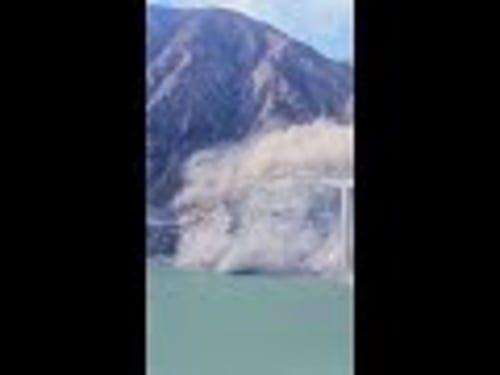 Newly built bridge in China collapses into mountainside