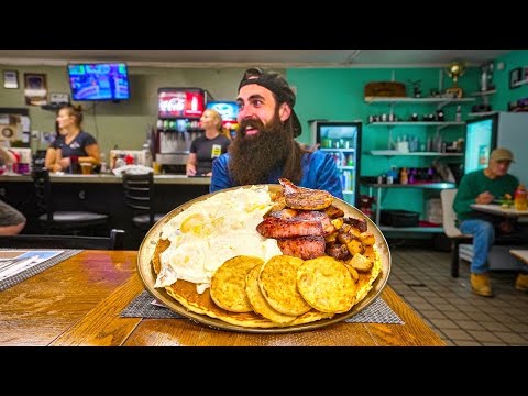 YOU ONLY GET 30 MINUTES TO BEAT THIS AMERICAN BREAKFAST CHALLENGE! | BeardMeatsFood