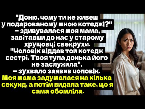 ДОНЮ, ЧОМУ ТИ НЕ ЖИВЕШ У ПОДАРОВАНОМУ МНОЮ КОТЕДЖІ? — ЗДИВУВАЛАСЯ МОЯ МАМА, ЗАВІТАВШИ ДО НАС...