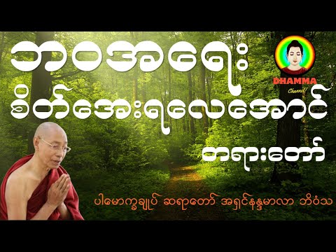 ဘဝအရေး စိတ်အေးရလေအောင် (တရားတော်) * ပါမောက္ခချုပ်ဆရာတော် အရှင်နန္ဒမာလာဘိဝံသ