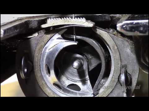 The shuttle tip doesn't fit the needle hole correctly. How to adjust the needle bar. Video #409.