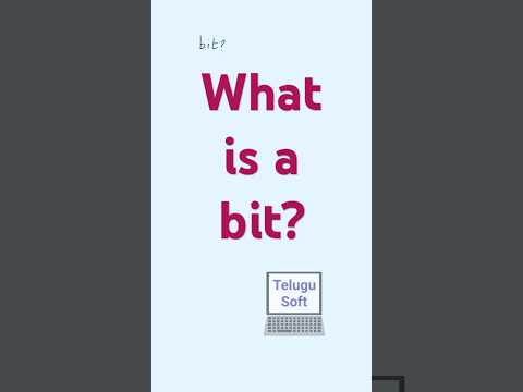 What is a bit? #computing #shorts #telugu