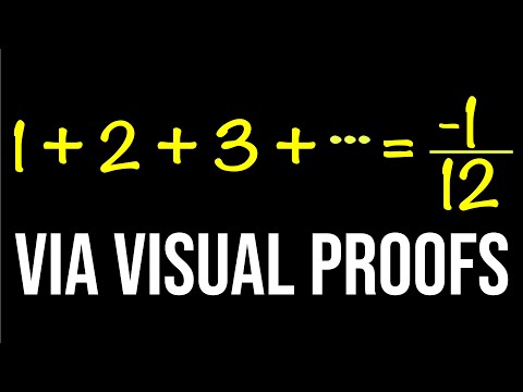 A Visual Attempt at 1 + 2 + 3 + 4 + 5 + ... = -1/12