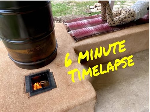 Rocket Mass Heater. 6 months in 6 minutes!!