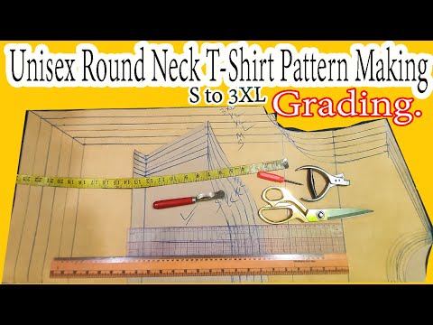 How to Make Unisex Round Neck T Shirt Pattern | t shirt pattern @RMG pattern Making16