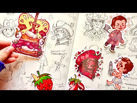 I designed stickers for my sticker shop ✿ draw with me