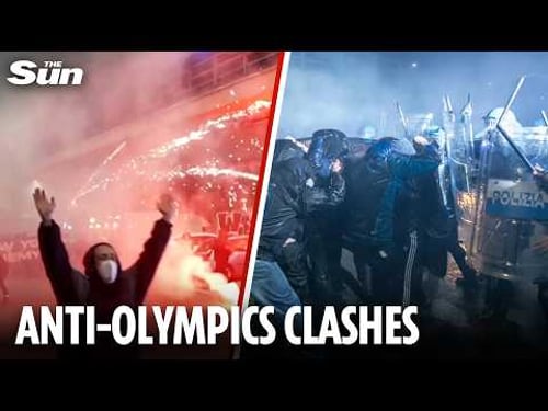 Violent clashes erupt in Milan with fireworks launched at cops in anti-Olympics protest