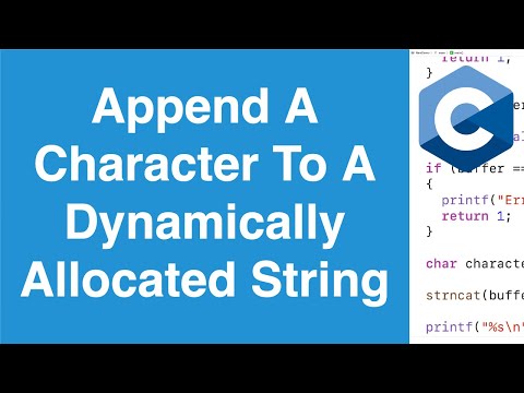 Append A Character To A Dynamically Allocated String | C Programming Example