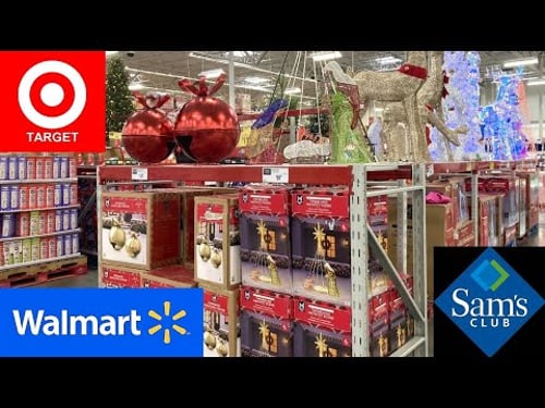 SAM'S CLUB WALMART TARGET CHRISTMAS DECORATIONS TREES DECOR SHOP WITH ME SHOPPING STORE WALK THROUGH