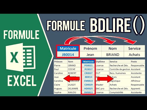 EXCEL - UTILISER LA FORMULE BDLIRE (Extraire des données dans un tableau + Recherche à gauche)