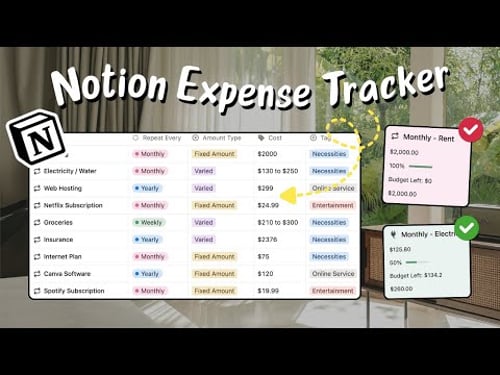 How to Add a Recurring Finance Tracker in Notion | Notion Setup Idea Before 2026