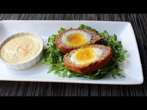 Scotch Eggs - Crispy Sausage-Wrapped Soft Cooked Egg - How to Make Scotch Eggs