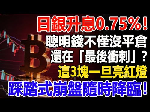 日銀升息0.75%!聰明錢不僅沒平倉,還在「最後衝刺」?這3塊一旦亮紅燈,踩踏式崩盤隨時降臨!#日銀#日銀升息#升息#美股#資產#資產配置#養老生活#投資#智慧人生#晚年幸福 #晚年生活#股市