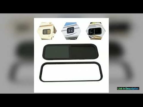 Black Caravan Side Sliding Window 900x300mm Tinted Insect Guard Black Trim Ring Fits 26mm4855mm RV