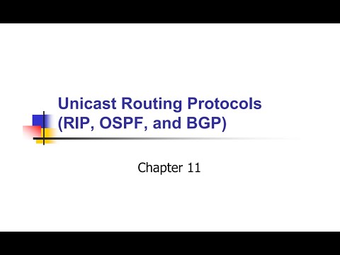 Chapter 11 : Unicast Routing Protocols