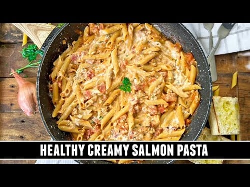 HEALTHY Creamy Salmon Pasta | Easy ONE-PAN 30 Minute Recipe