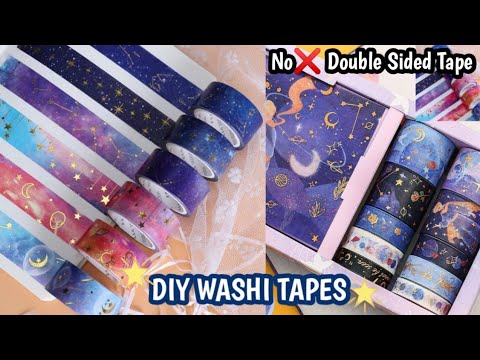 Homemade Galaxy 🌌 Washi Tape Set for JOURNAL/ How to make Washi tape #craftersworld #journalsupplies