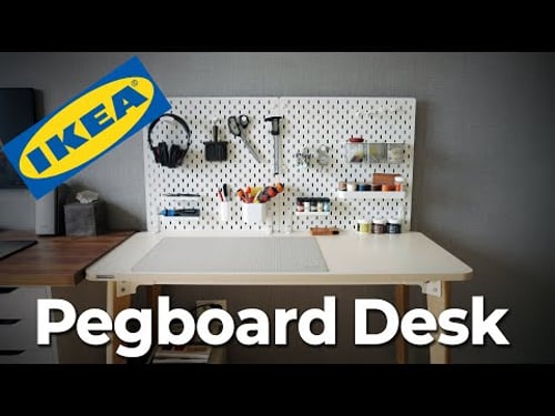 벽 뚫지 않고 페그보드 설치하기 ASMR (IKEA SKADIS Pegboard)
