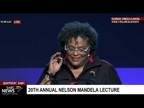 Prime Minister Mia Mottley delivers the 20th Annual Nelson Mandela Lecture