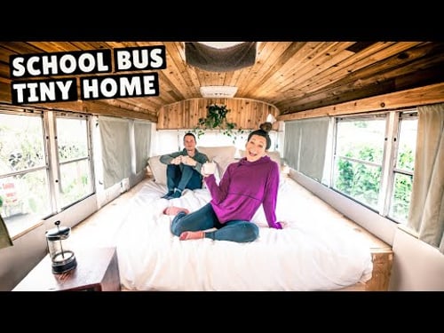 TRADING OUR VAN FOR A CONVERTED SCHOOL BUS (full tour)