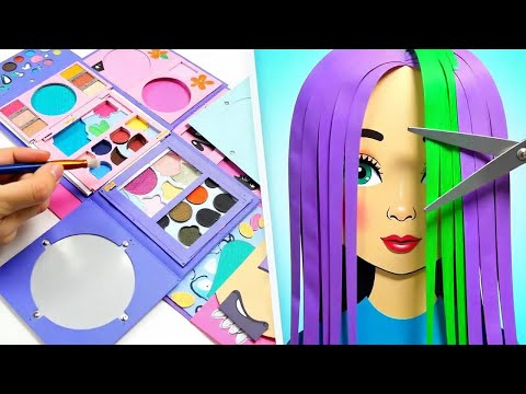 Paper Doll Glow-Up! β¨ Handmade Hair & Makeup Transformation