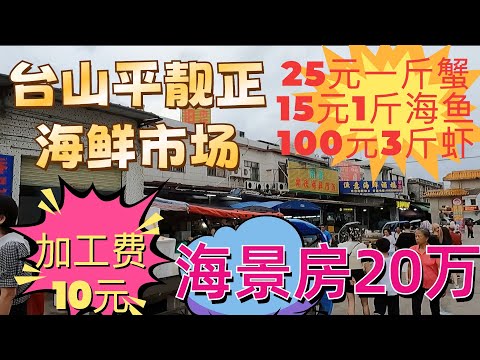 台山最大海鲜市场!海鲜便宜又抵吃!25元一斤蟹!15元一斤现捞海鱼!100元3斤海虾!加工费10元!海景房20万一间?海边酒店!粤语广东旅游攻略China Taishan seafood market