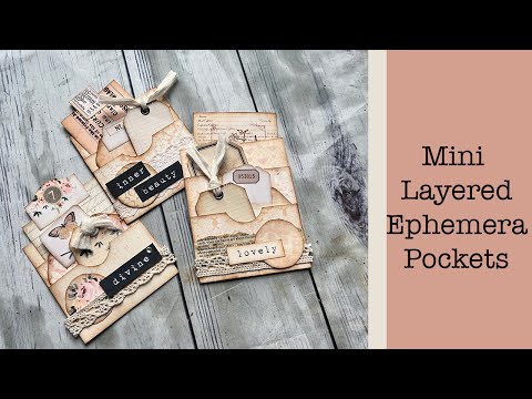 Mini Layered Ephemera Pockets for Junk Journaling, Craft with Me! Pink Monarch Prints, Mass Make