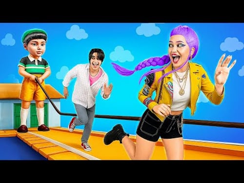 KPop Demon Hunters im echten Leben Rumi x Jinu vs Squad -Game-Puppe