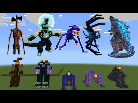 How To SPAWN Siren Head, Wardenzilla, Shin Sonic, Spider King & Godzilla in Minecraft!