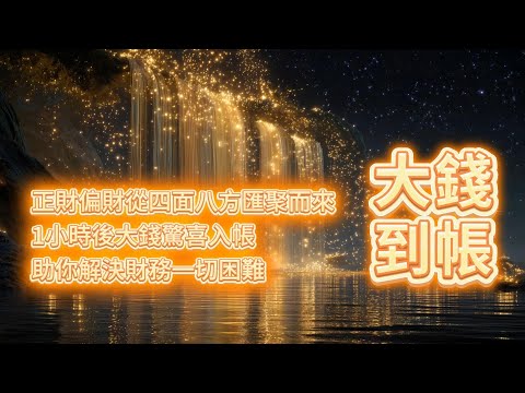 金錢音樂 正財偏財從四面八方匯聚而來!1小時後大錢驚喜入帳(100%)助你解決財務一切困難!財運滾滾來,擋都擋不住,現在的你,已進入財富吸引力巔峰模式,抓住這個機會,迎接屬於你的無限豐盛吧!🌟