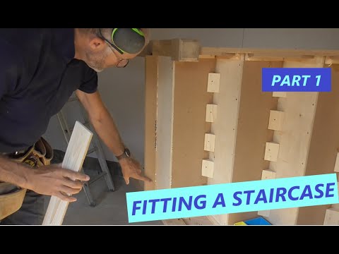 UK Carpentry 1st fixing ***FITTING A STAIRCASE***(PART 1)***PREPARING THE MAIN FLIGHT***