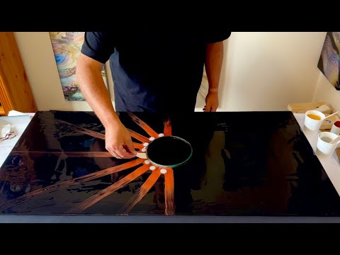 Cosmic Eclipse Space Star Swipe or Eye 👁️ A GLOW that SHIMMERS Abstract Acrylic Art Painting