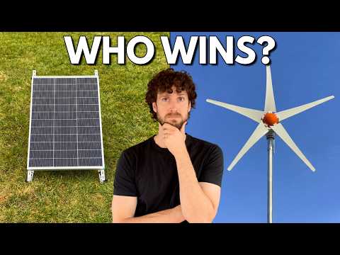 $100 Solar Panel vs $100 Wind Turbine in a Normal Backyard