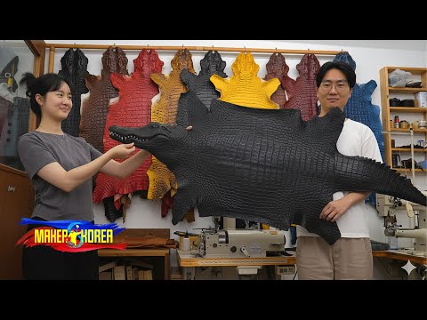 A man who creates luxury handmade bags from the finest crocodile leather. A Korean handmade leath...