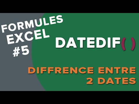 Excel - La formule DATEDIF() - Soustraction de dates en jours, année, mois...