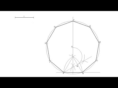 How to draw a regular nonagon knowing the length of one side