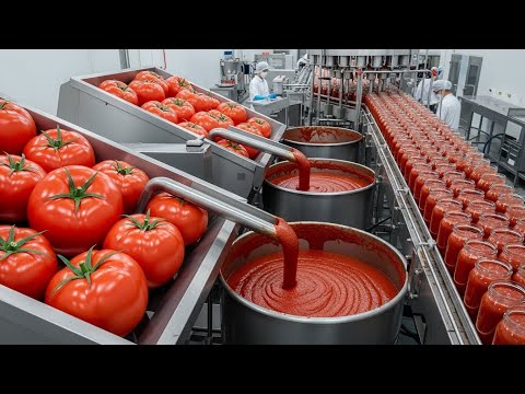 Inside a Modern Ketchup Factory (ASMR): From Fresh Tomatoes to Glass Jars