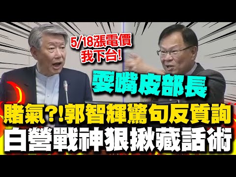 郭智輝撂話"5月漲電價我下台"糗被當面打臉藏話術! 反質詢噴"驚"句 張啓楷狠嗆耍嘴皮部長