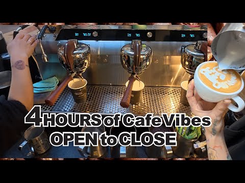 Café Open to Close | 4HR Coffee Shop Atmosphere & Sounds