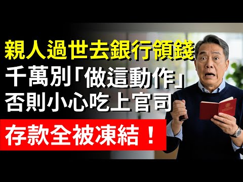 親人過世去銀行領錢?千萬別急著「做這動作」!否則小心吃上官司,存款全被凍結!