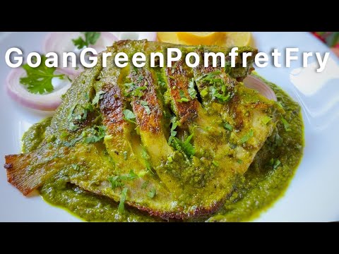 Goan Pomfret Fry in Green Masala | Cleaning Pomfret Demo #GoanFishFry